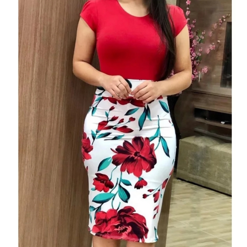 Elegant Floral Pencil Dresses Party Dress